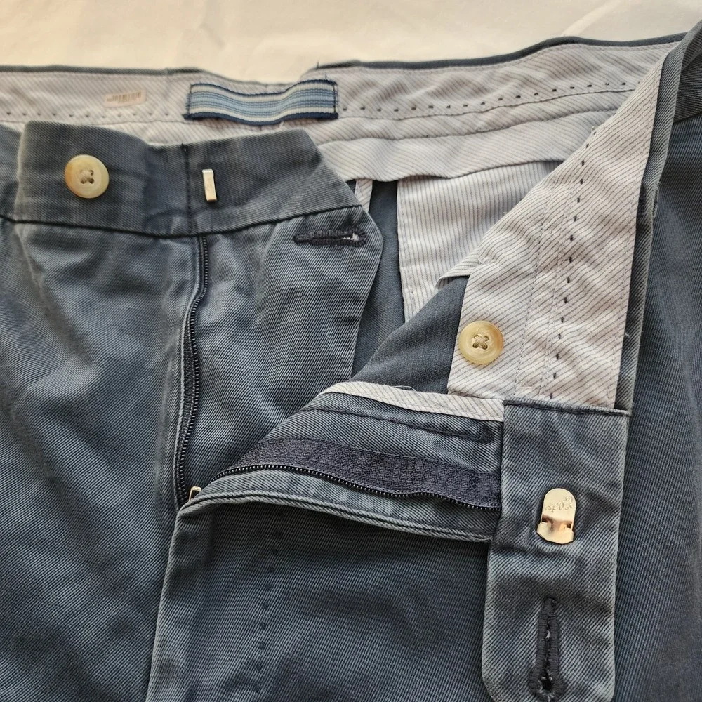 Peter Millar Men's‎ Blue Chino Pants Size 38 100% Pima Cotton Golf